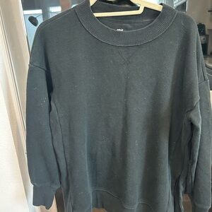 Aerie Black Crewneck Sweater Classic Knit in XS